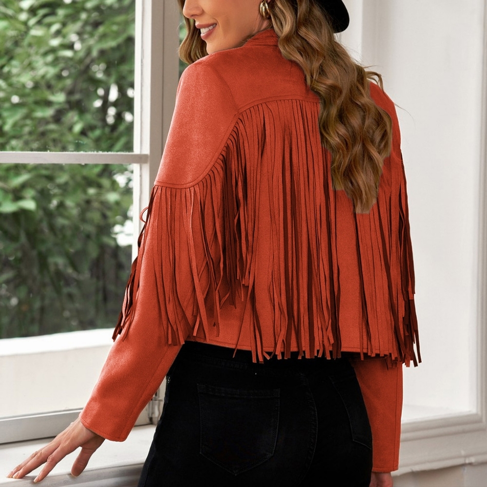 Tassel Tango Cropped Jacket - Scarlet - Picture 4 of 4